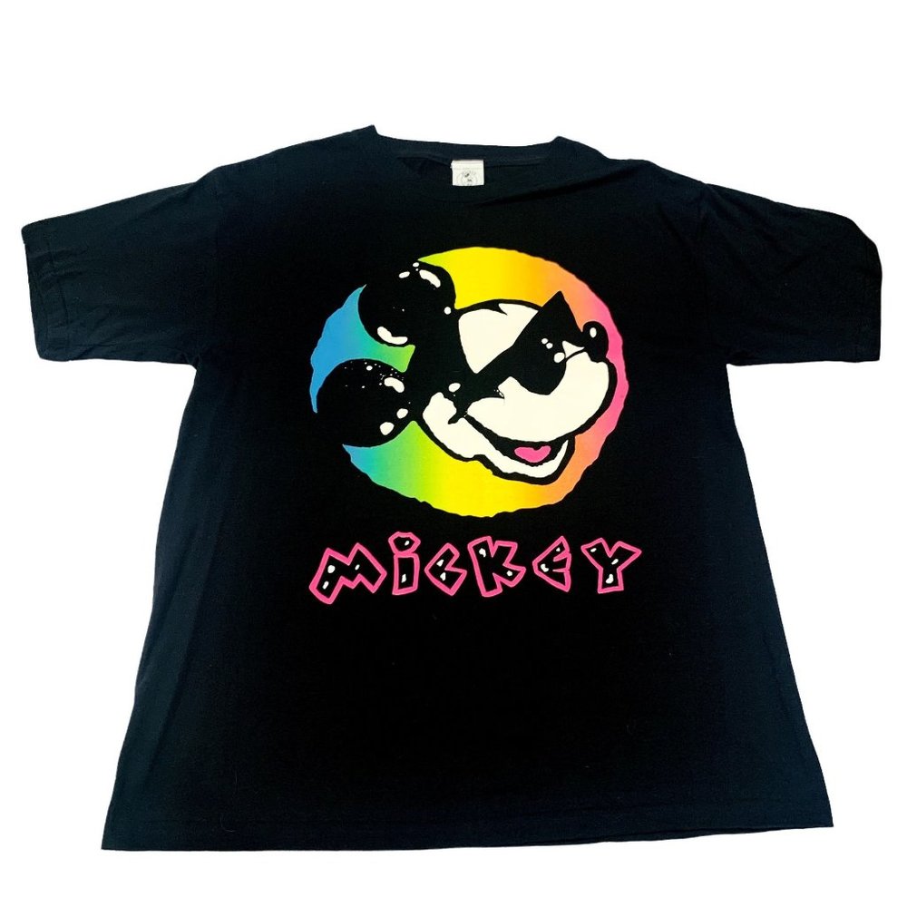 Vintage Walt Disney Co. J.G Hook Neon Mickey Mouse Single Stitch T-Shirt Medium